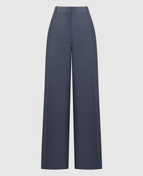 The Row Синие брюки Triny с высокой посадкой из шерсти и мохера 6032W2162