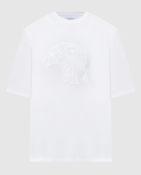 Stefano Ricci Біла футболка з вишивкою логотипа MNH3302660