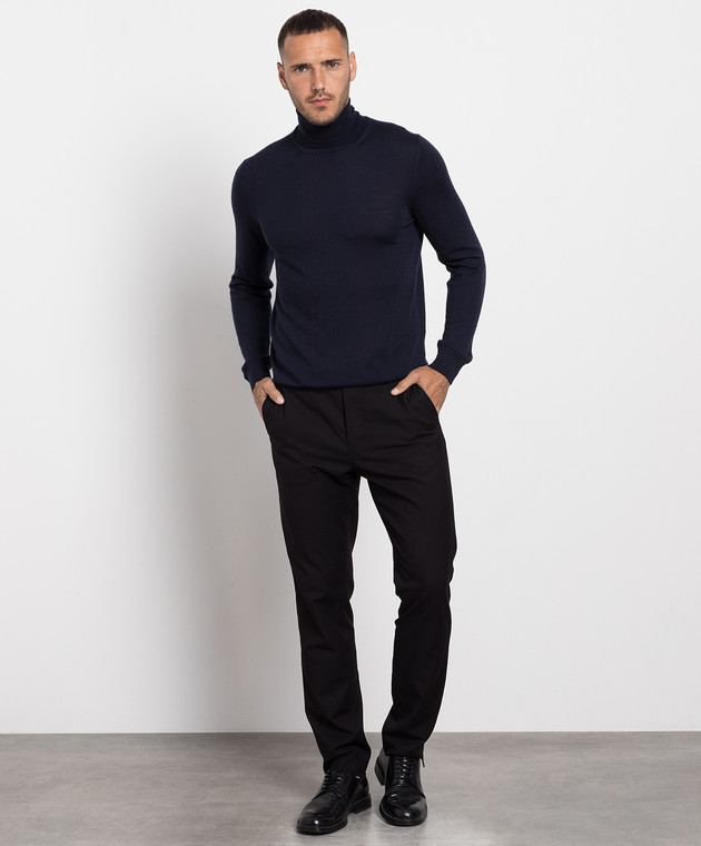 Cashmere&Whiskey Blue wool, silk and cashmere golf MU8571318410R image 2