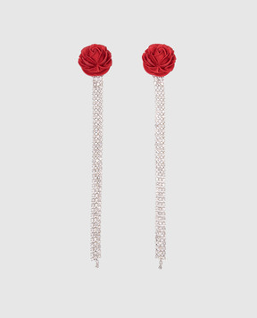 Magda Butrym Червоні сережки у вигляді квітки з підвісками з кристалів EARRINGS15915923