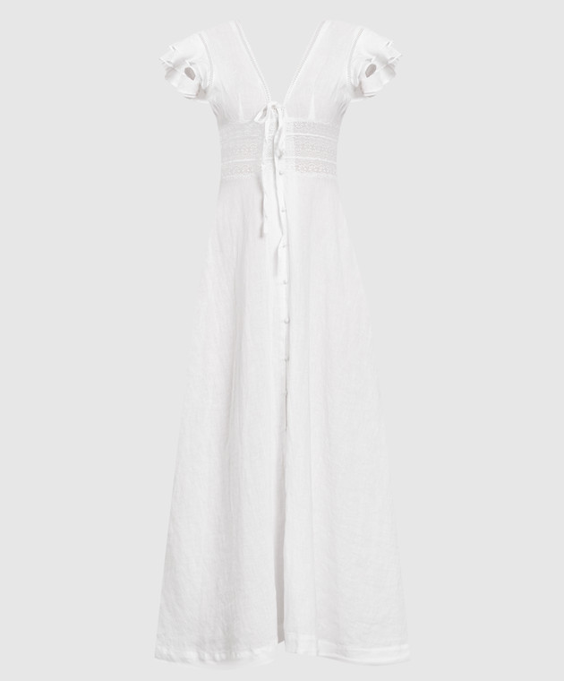 Maia Bergman - White dress with linen lace BASEL buy at Symbol