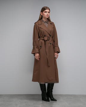 Max Mara Weekend Двобортний тренч Barni кольору хакі BARNI