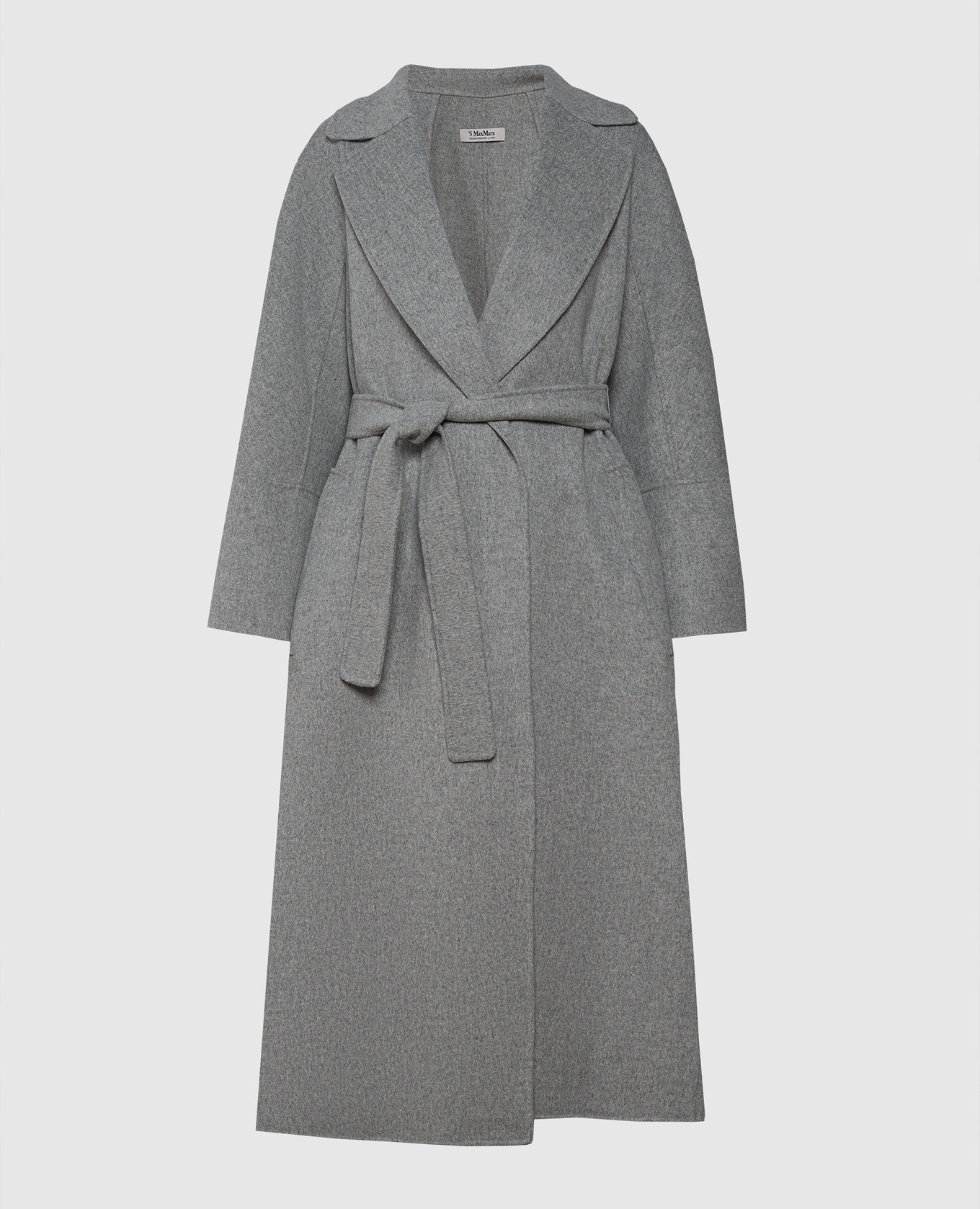 ELISA gray wool coat with logo patch