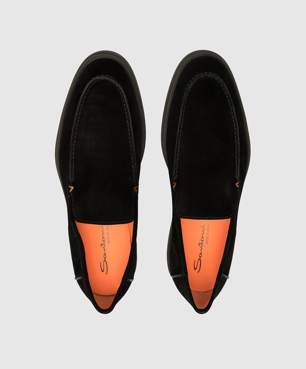 santoni black loafers