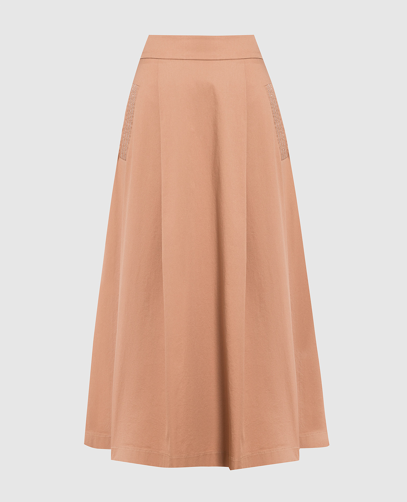 Brown midi skirt with monil chain