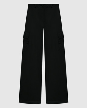 Off-White Черные брюки-карго с вышивкой логотипа OW OMCF037F23FAB005