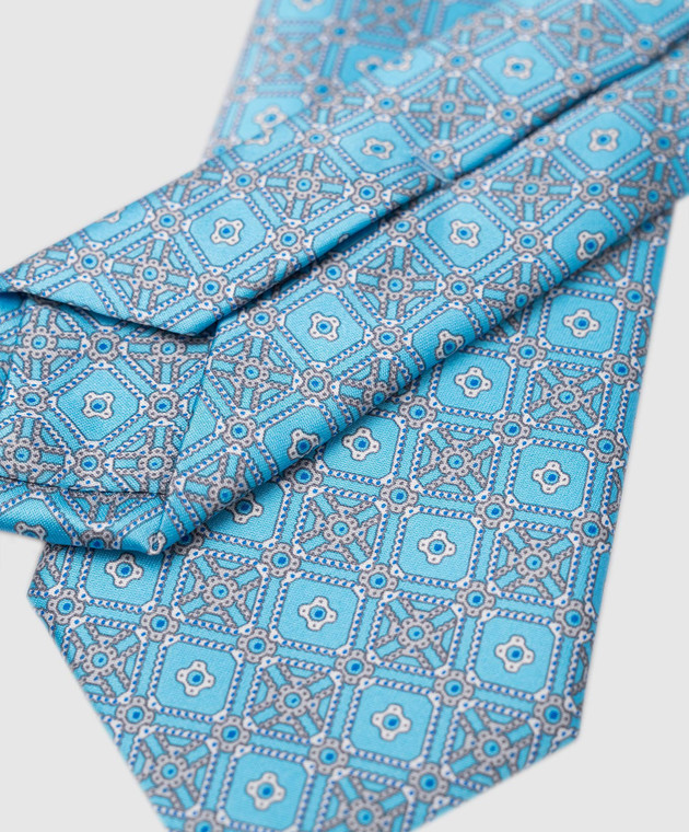 Stefano Ricci Дитяча блакитна краватка із шовку у візерунок YCX39000 зображення 3