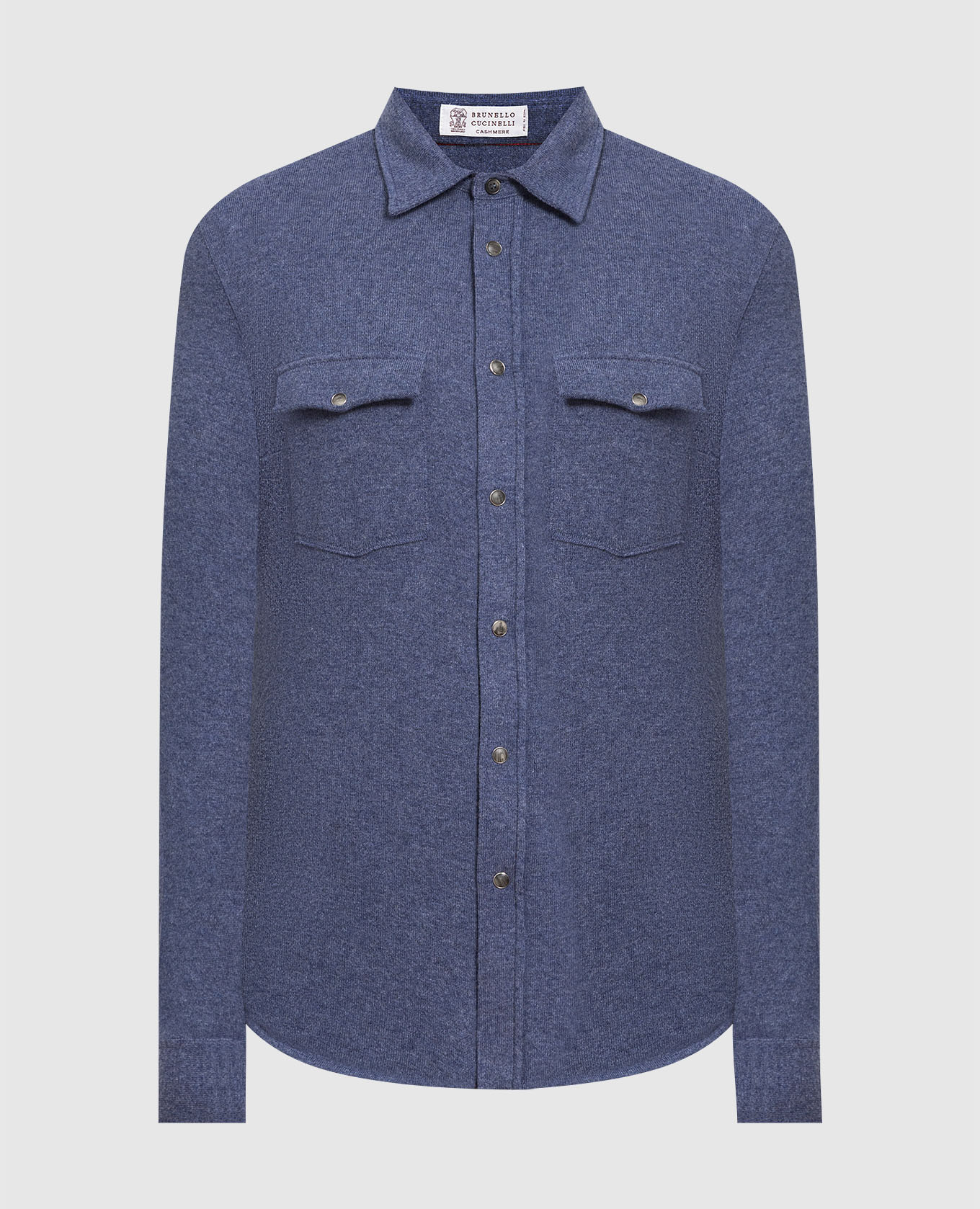 Blue shirt in wool, cashmere and silk