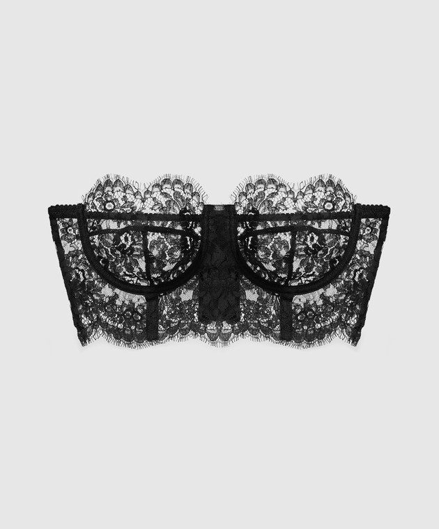 Dolce&Gabbana Чорний мереживний бюстгальтер без бретелей O7C27TONL18