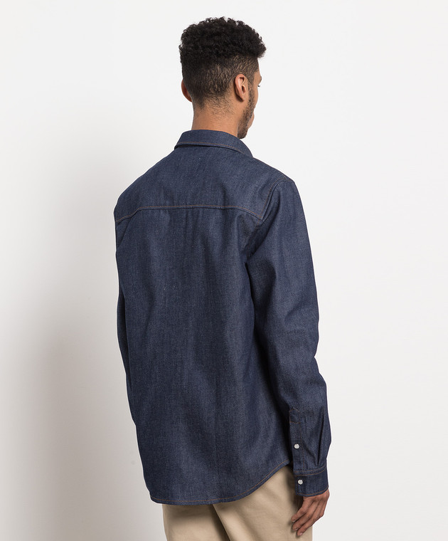 Ami Alexandre Mattiussi Синя джинсова сорочка з логотипом USH114650 зображення 4