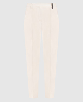 Brunello Cucinelli Бежеві штани з ланцюжком моніль M0F70P6572