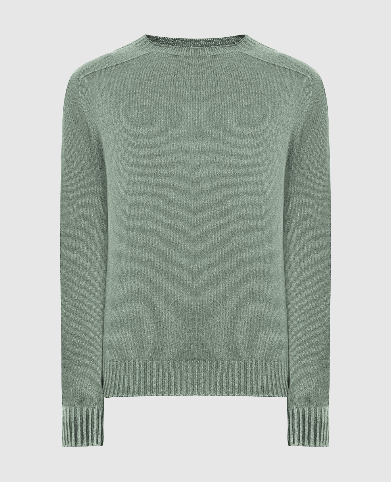 Two-sided green cashmere jumper