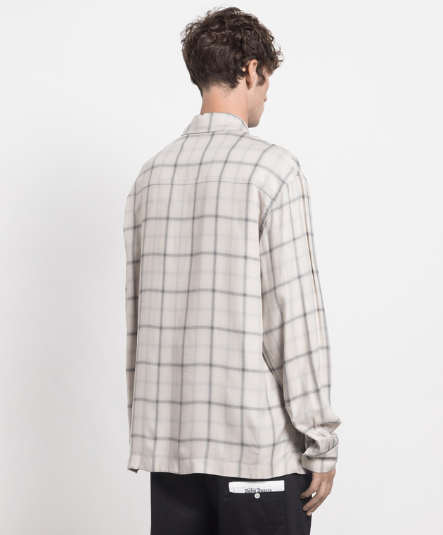 Palm Angels Gray checkered shirt with monogram PMGE010E23FAB002 image 4