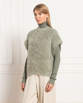 Brunello Cucinelli Зелений светр з ланцюжком моніль M1U375810