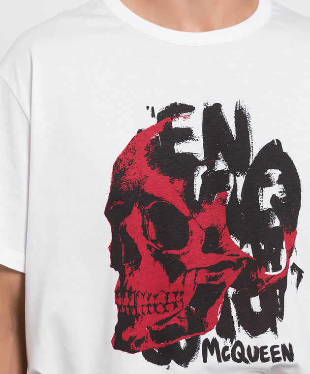 Alexander McQueen Біла футболка з мотивом Skull 711175QTZ46 зображення 5