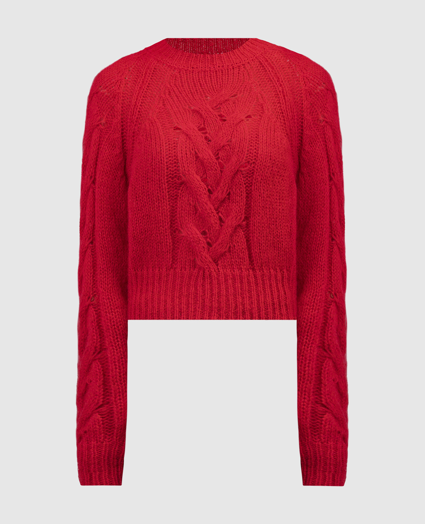 

Красный свитер с фактурным узором, Свитера