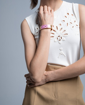 Francesca Bianchi Design Рожевий браслет Knot з 24-каратним золотом 42A