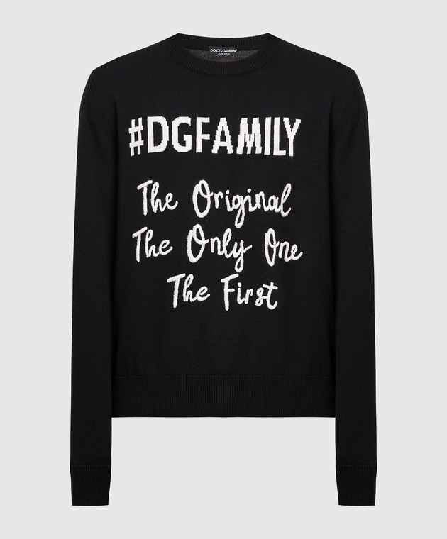 Dolce&Gabbana Black sweater made of wool with embroidery GX399ZJAVNV