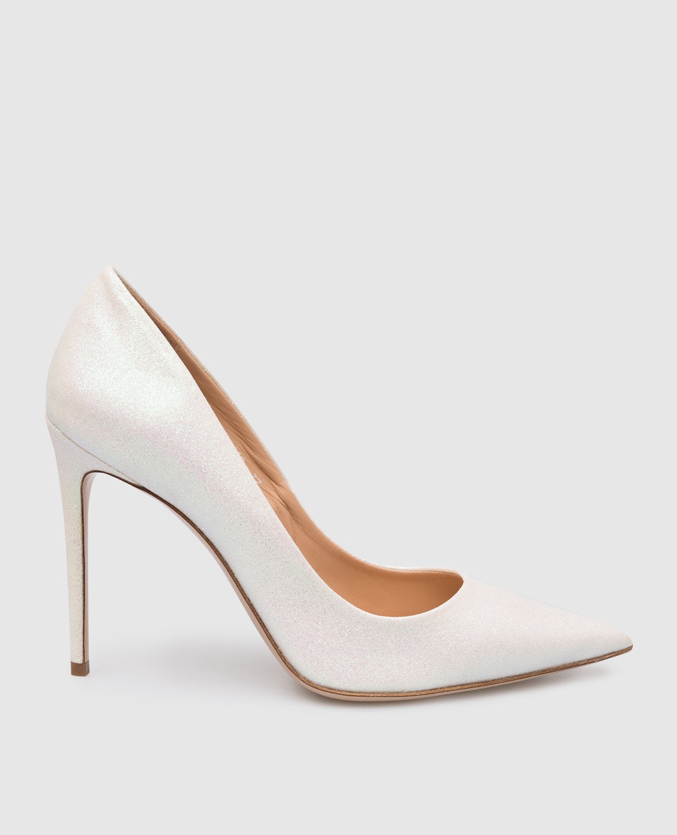 

Белые лодочки с глитером, Белый, Лодочки