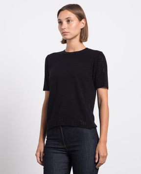Twinset Чорний джемпер з кристалами 232TP3400