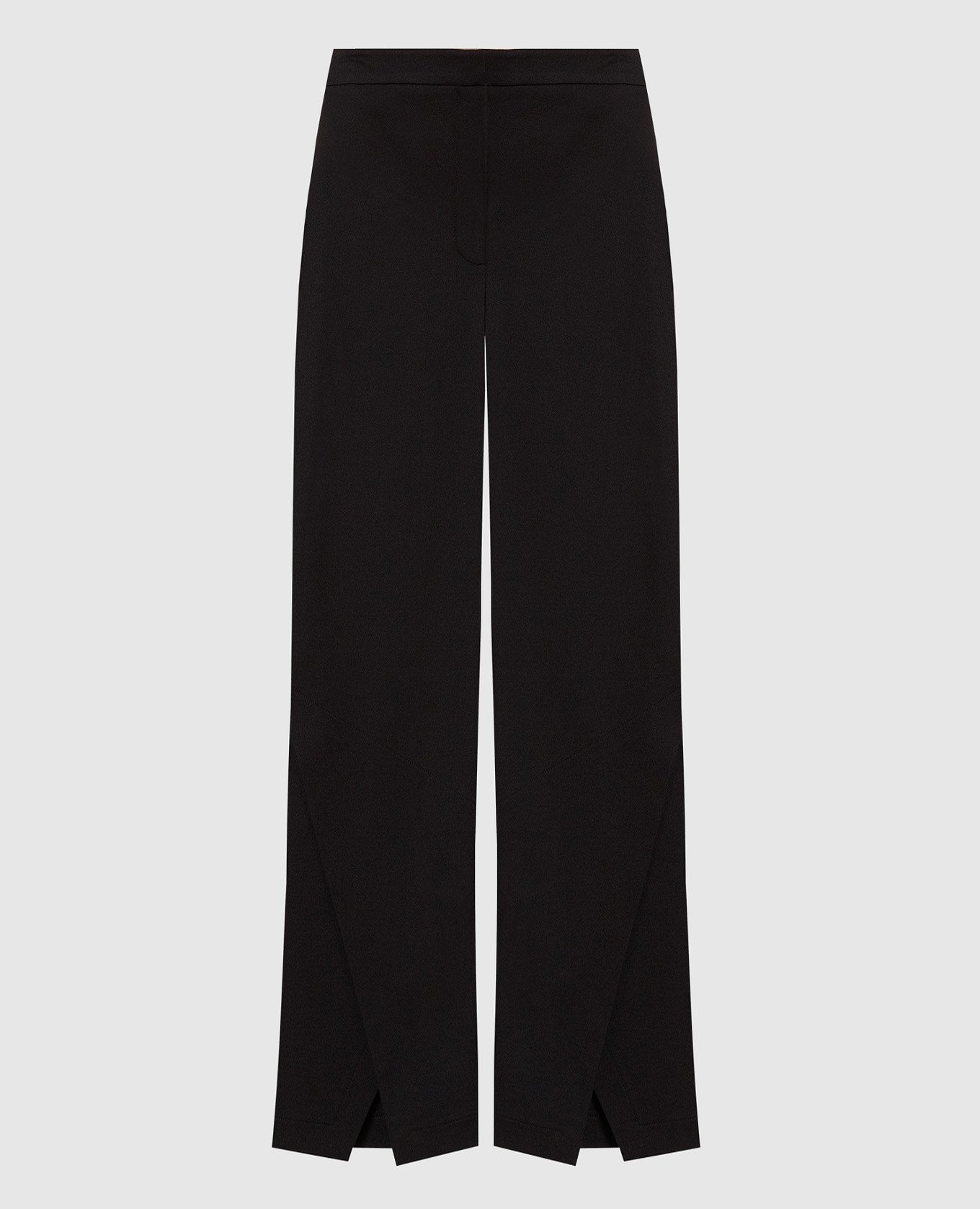 Black flared pants with slits