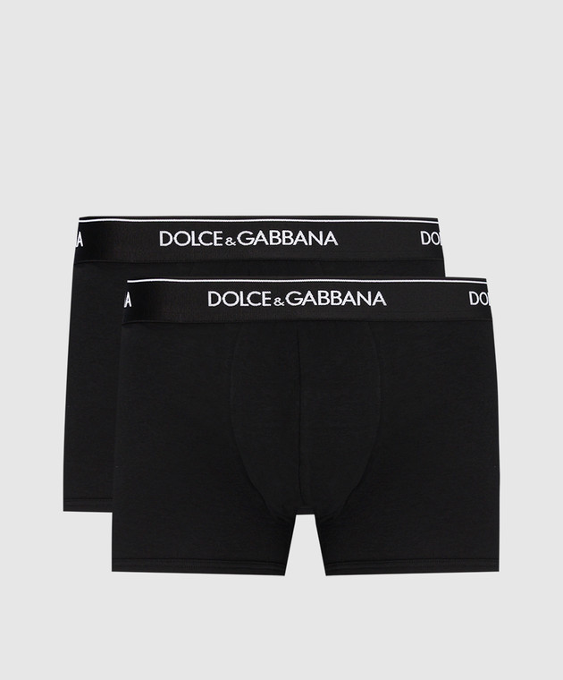 Dolce&Gabbana Набір чорних трусів-боксерів з контрастним логотипом M9C07JFUGIW