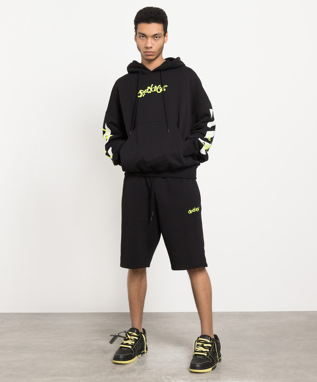 Off-White Черные шорты с логотипом OMCI013S23FLE002 изображение 2