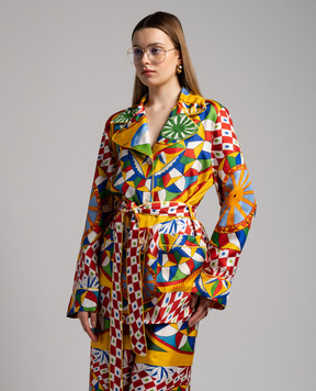 Dolce&Gabbana Блуза із шовку в принт Carretto F5Q03THI1MK