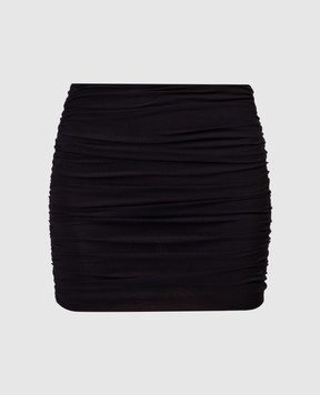 The Andamane Черная юбка мини из шелка с драпировкой. T150304ATNS038