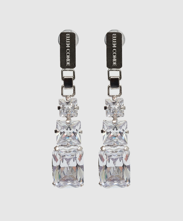 Ellen Conde Silver earrings with crystals Z50