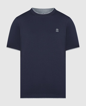 Brunello Cucinelli Синяя футболка с логотипом M0B137427G