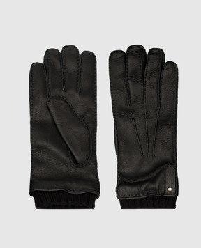 Canali Черные перчатки из кожи оленя ZF00035GUA01