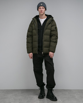 Stone Island Пуховик цвета хаки с логотипом 791543728