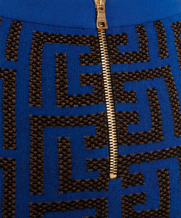 Balmain Blue skirt with a monogram pattern AF1LB005KD62 изображение 5