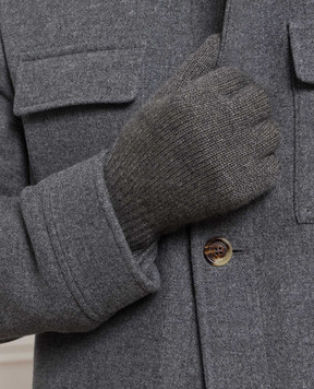 Brunello Cucinelli Серые перчатки из кашемира M2293118
