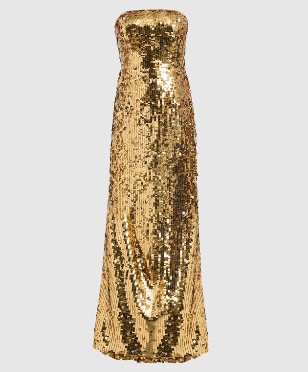 Carolina Herrera Золота сукня максі з паєтками. R2211N715SQH