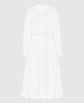 Ermanno Scervino Біла сукня міді з мереживом D442Q354BJI