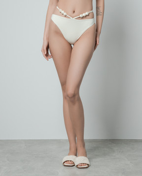 Magda Butrym Білі трусики від купальника з намистинами SWIMBOTTOM03815424