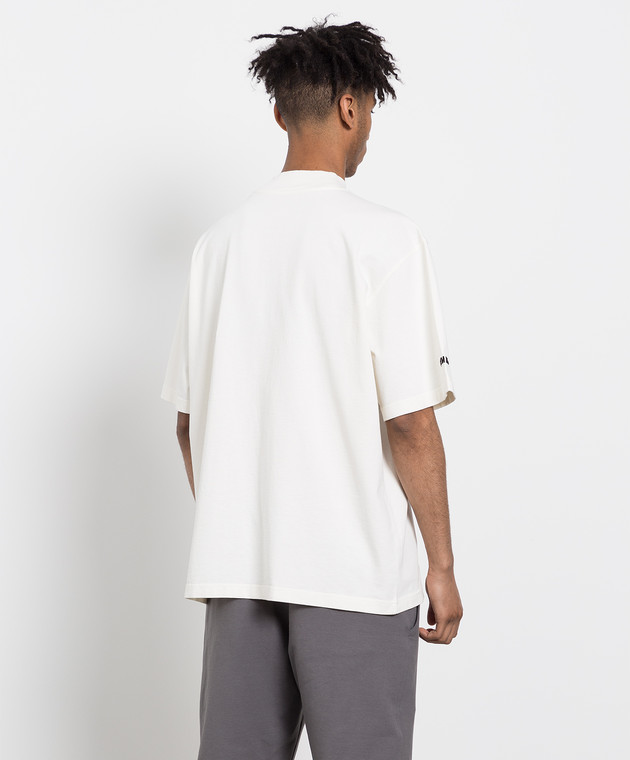 Heron Preston Белая футболка с контрастной вышивкой HMAA021C99JER001 изображение 4