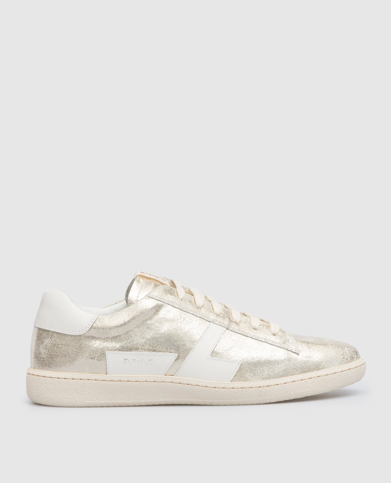 Vikki gold leather sneakers