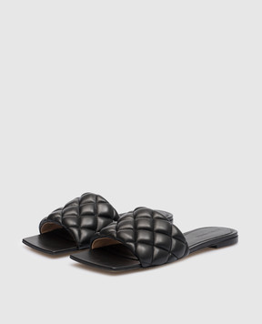 Bottega Veneta Черные шлепанцы с простежкой 627710VBRR0