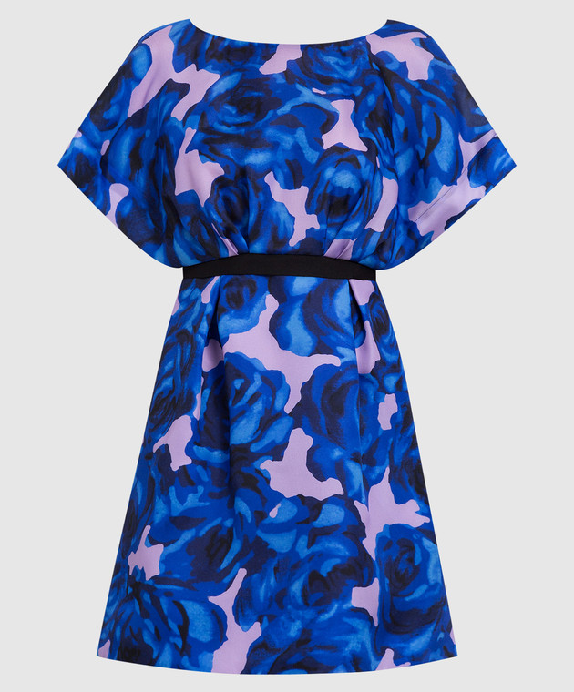 Carolina Herrera Синя сукня міні з шовку в квітковий принт R2211N534RGG