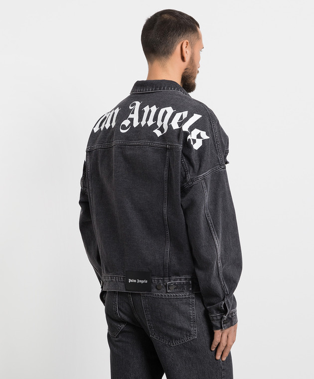 Palm Angels Серая джинсовая куртка с эффектом потертости PMYE006C99DEN001 изображение 4