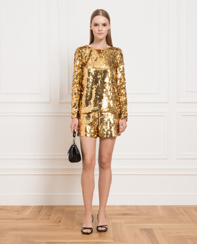 Carolina Herrera Золотисті шорти з паєтками R2211N416SQH