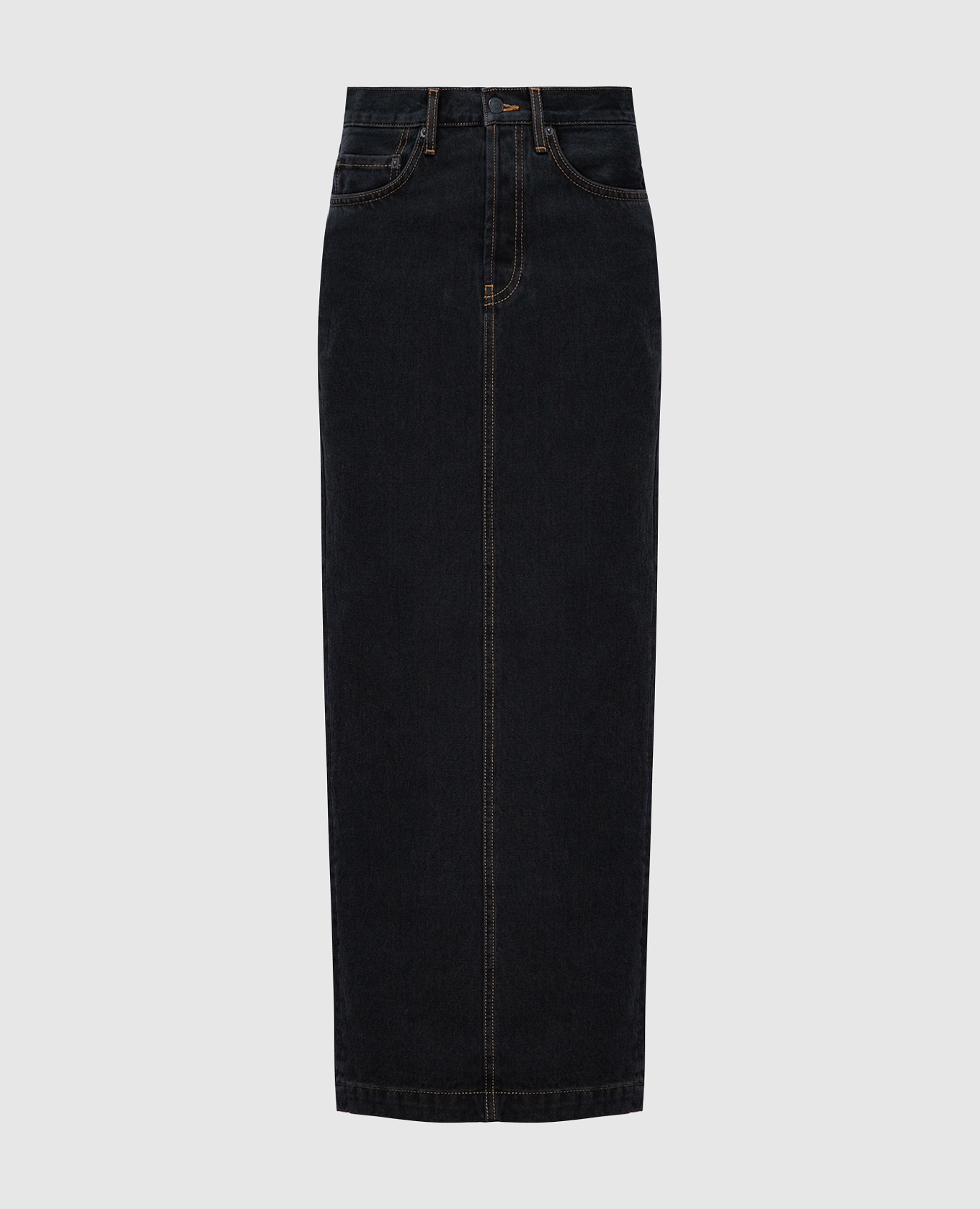 Черная джинсовая юбка макси