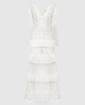 La DoubleJ Белое платье из кружева с воланами DRE0626EMB028SOLID