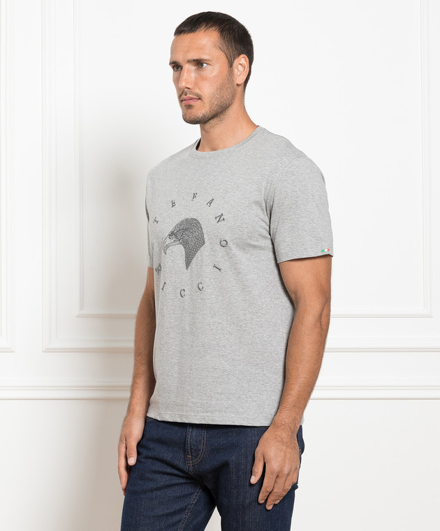 Stefano Ricci Gray t-shirt with logo embroidery MNH3302630803CO image 3