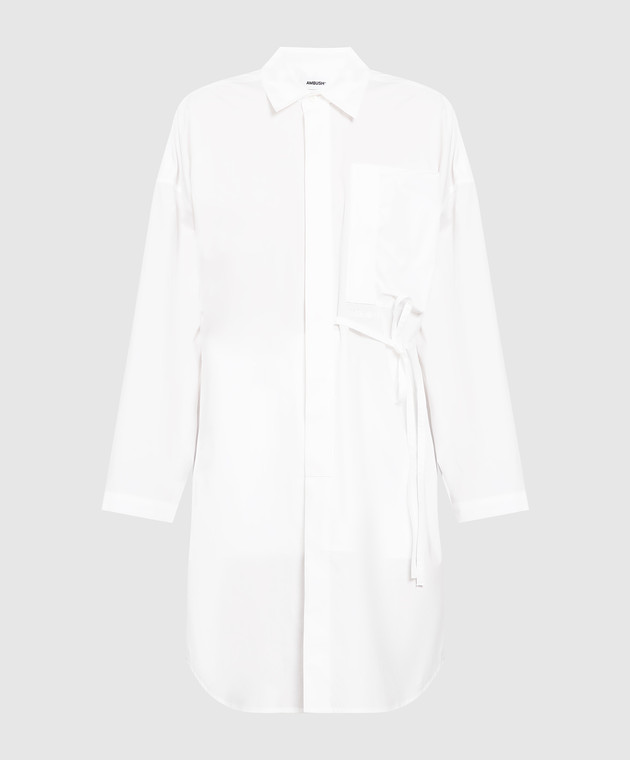 AMBUSH Біла сукня-сорочка з вишитим логотипом BWDB023S22FAB001