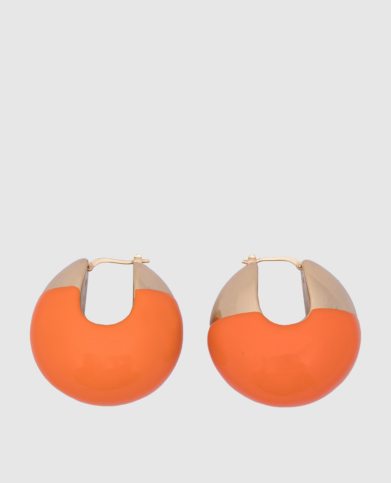 Orange Boule earrings with 24k gold plating