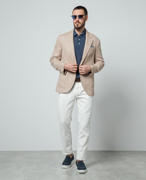 Brunello Cucinelli Синє меланжеве поло M2L00315